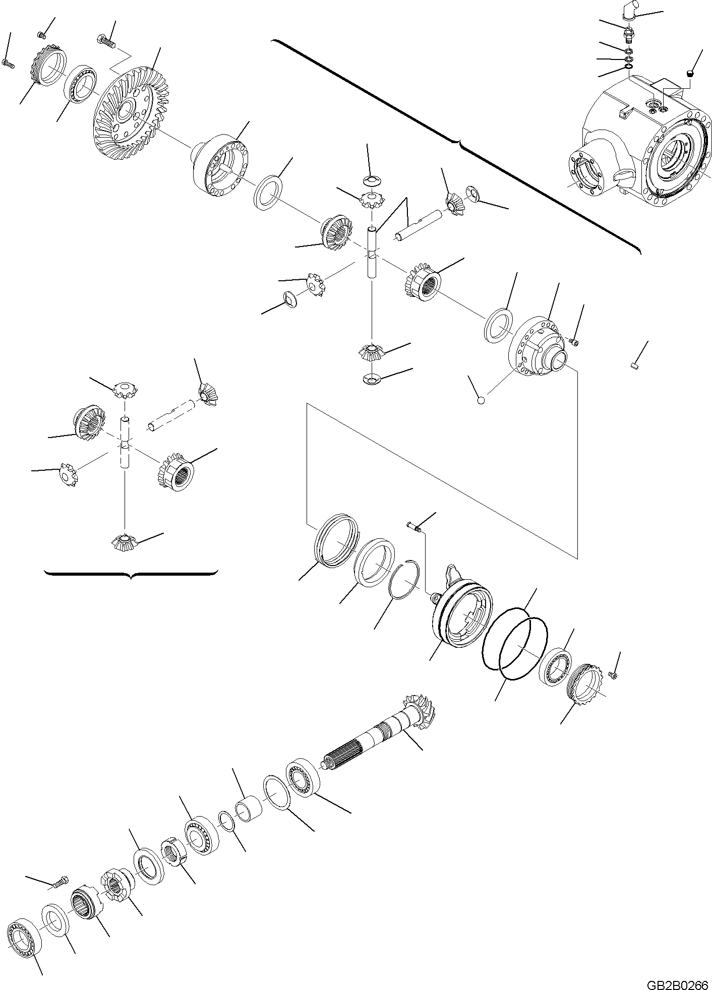 Wheel Loaders Komatsu / WA100M-8 S/N H11051 - UP(WA100M8) / REAR AXLE, DIFFERENTIAL(F4500-004005 : F4500-004005)