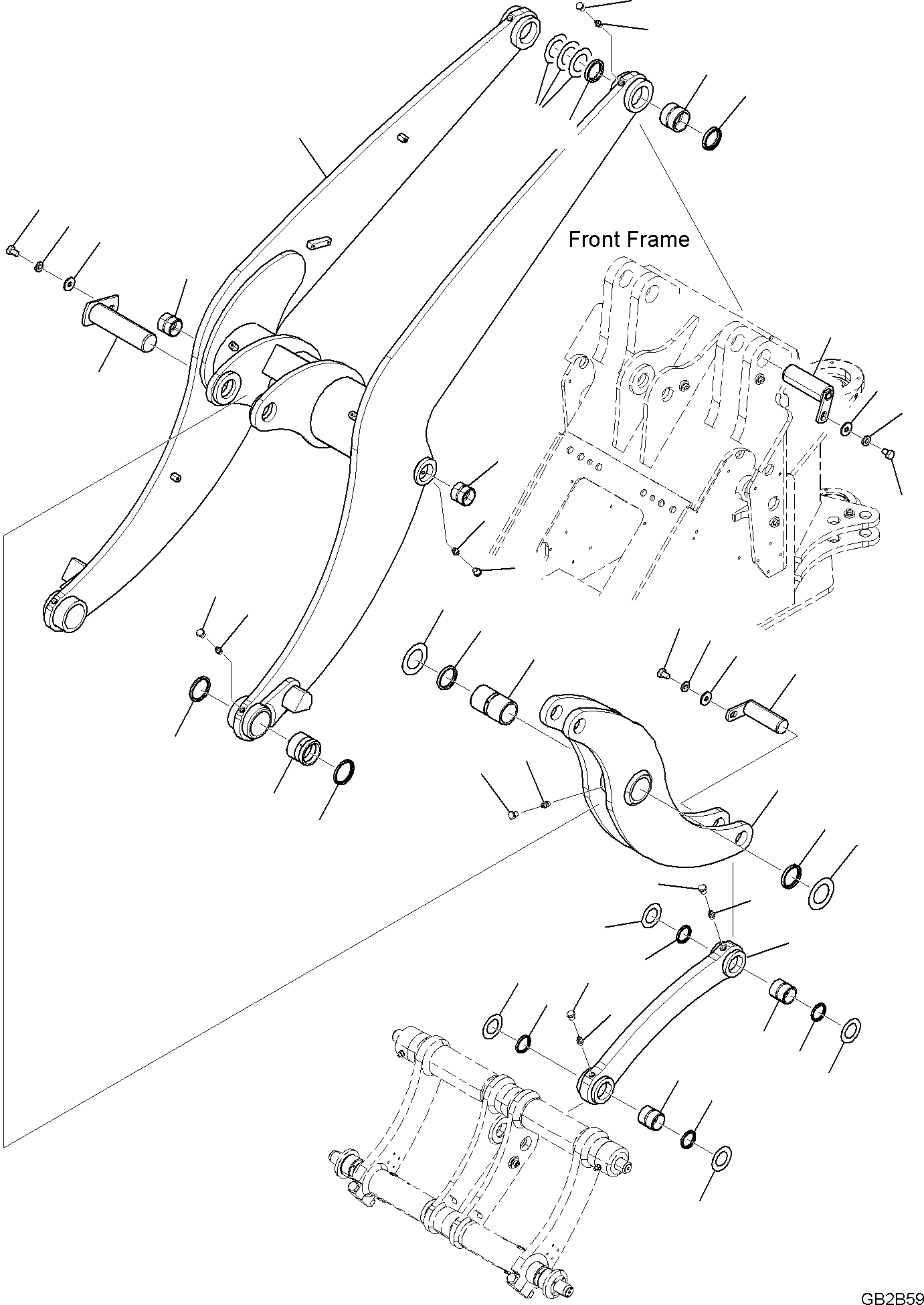 Wheel Loaders Komatsu / WA100M-8 S/N H11051 - UP(WA100M8) / LOADER LINKAGE, LOADER LINKAGE (1/2)(T4110-001001 : T4110-001001)