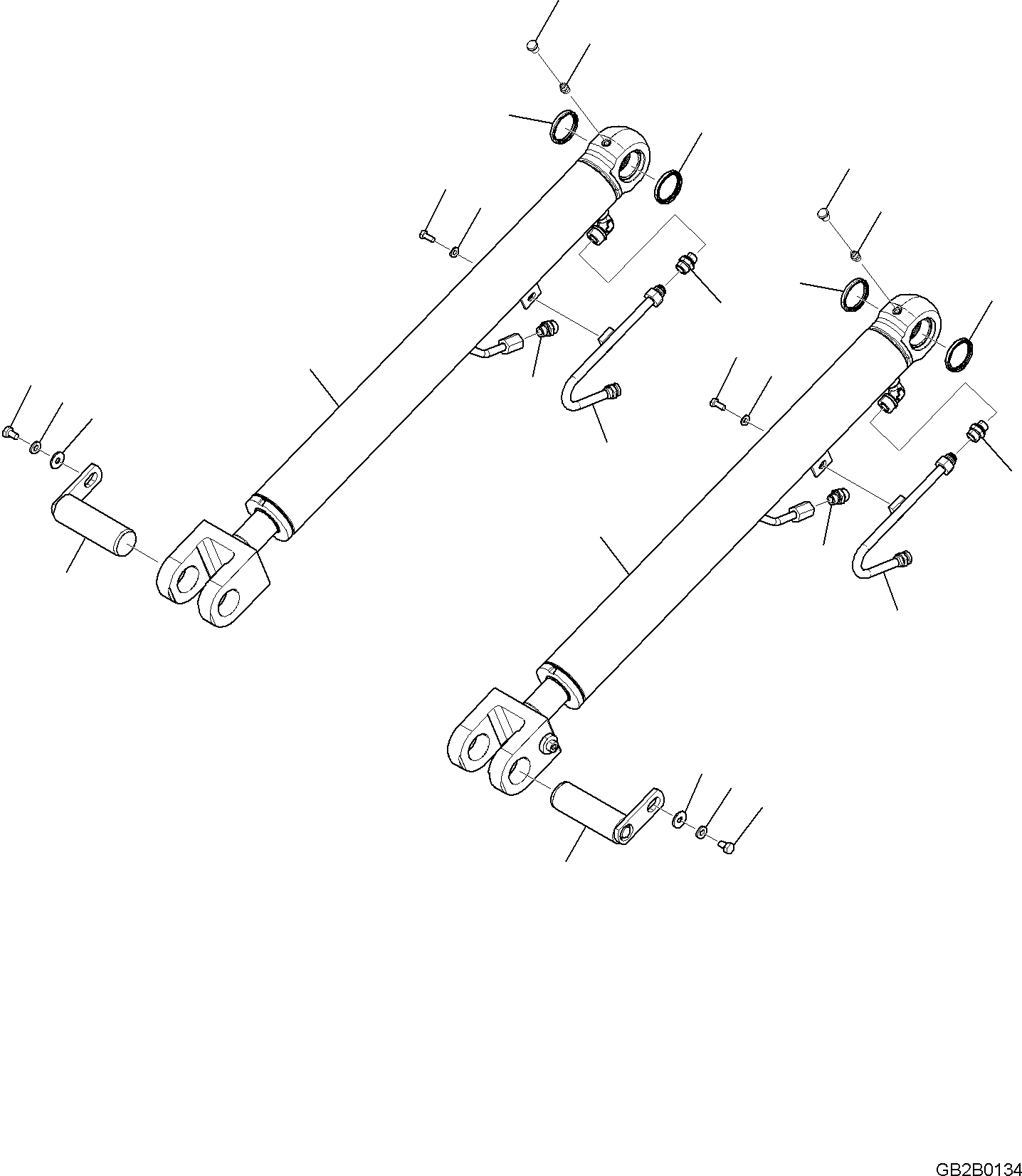 Wheel Loaders Komatsu / WA100M-8 S/N H11051 - UP(WA100M8) / LIFT CYLINDER, LIFT CYLINDER, WITHOUT OVER CENTER VALVE(T4140-001001 : T4140-001001)
