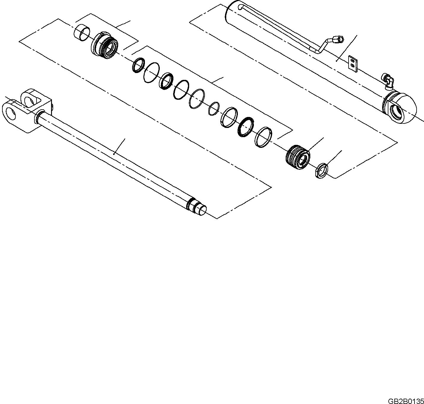 Wheel Loaders Komatsu / WA100M-8 S/N H11051 - UP(WA100M8) / LIFT CYLINDER, LIFT CYLINDER, WITH OVER CENTER VALVE, INNER PARTS(T4140-002002 : T4140-002002)