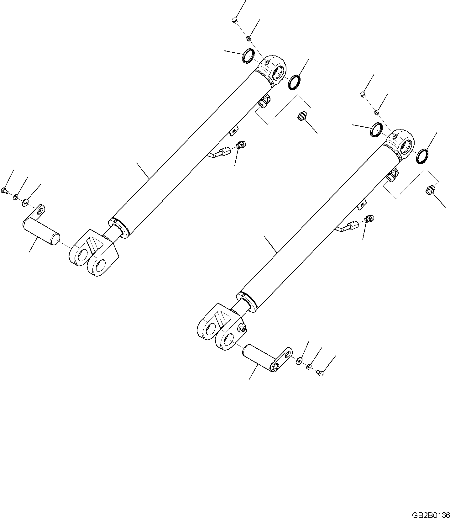 Wheel Loaders Komatsu / WA100M-8 S/N H11051 - UP(WA100M8) / LIFT CYLINDER, LIFT CYLINDER, WITH OVER CENTER VALVE(T4140-002001 : T4140-002001)