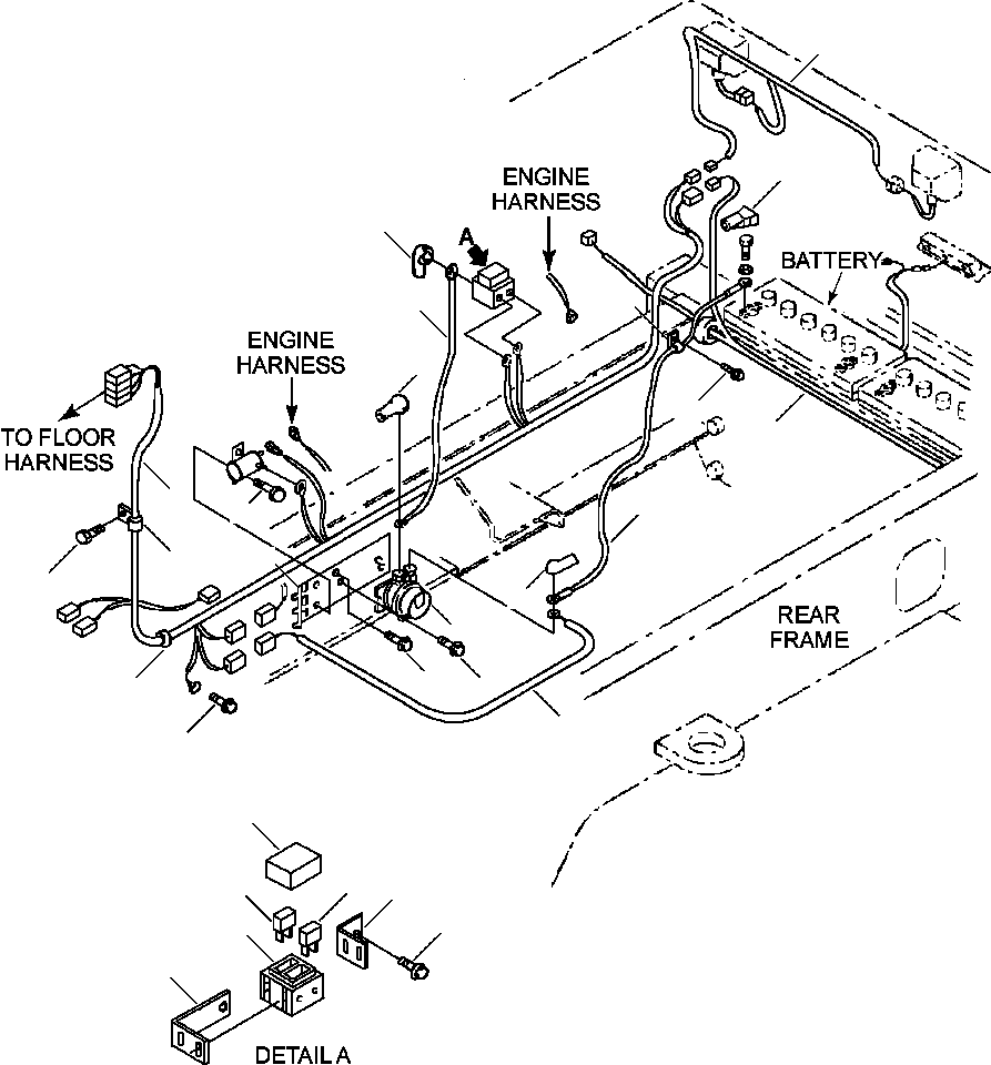 Wheel Loaders Komatsu / WA180-3L S/N A80001-UP(WA1803L) / FIG. E0200-02A0 MAIN HARNESS - REAR FRAME LINE(E-012 : E0200-02A0)