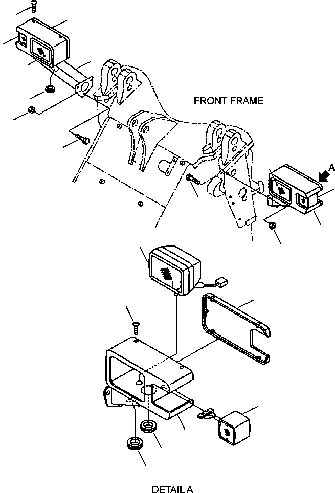 Wheel Loaders Komatsu / WA180-3L S/N A80001-UP(WA1803L) / FIG. E0300-01A0 FRONT LIGHT(E-020 : E0300-01A0)