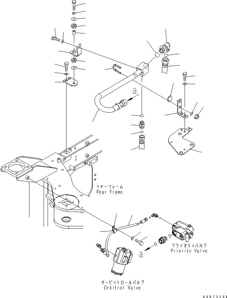 Wheel Loaders Komatsu / WA200-5L S/N A82001-UP(WA200-1E) / STEERING VALVE (PIPING) (PRIORITY VALVE TO STEERING VALVE)(180100 : H0122-02A0)