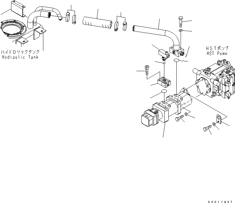 Wheel Loaders Komatsu / WA200-5L S/N A82001-UP(WA200-1E) / HYDRAULIC PUMP (TANK TO PUMP)(180130 : H0210-01A0)