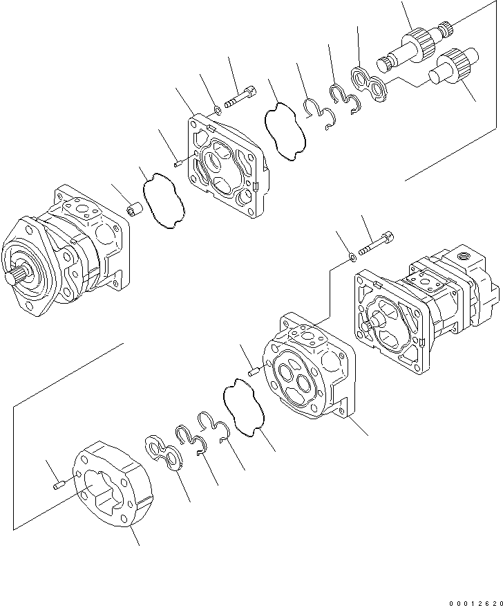 Wheel Loaders Komatsu / WA200-5L S/N A82001-UP(WA200-1E) / HYDRAULIC PUMP (2/4)(180150 : H0210-03A0)