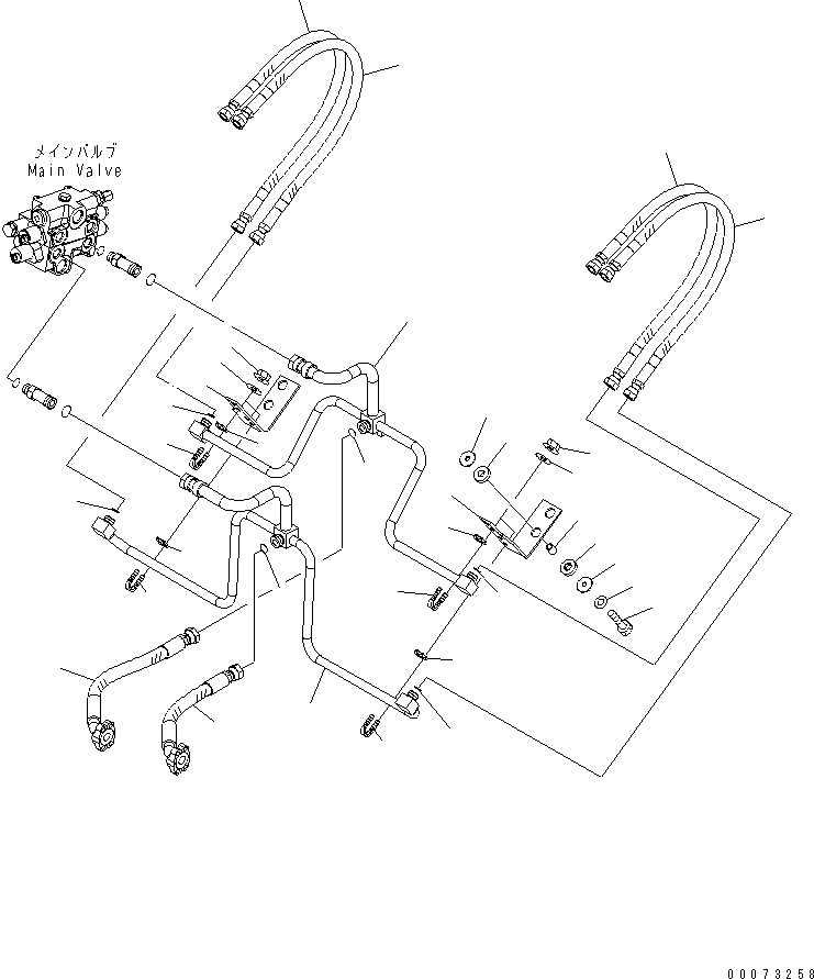 Wheel Loaders Komatsu / WA200-5L S/N A82001-UP(WA200-1E) / HYDRAULIC PIPING (BOOM CYLINDER LINE) (1/2)(180250 : H4200-04A0)