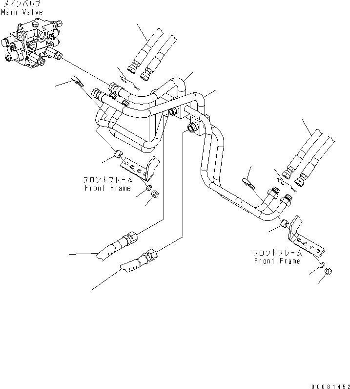 Wheel Loaders Komatsu / WA200-5L S/N A82001-UP(WA200-1E) / HYDRAULIC PIPING (BOOM CYLINDER LINE FOR E.C.S.S)(180260 : H4200-04A1)