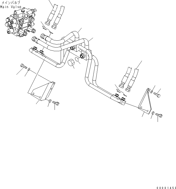Wheel Loaders Komatsu / WA200-5L S/N A82001-UP(WA200-1E) / HYDRAULIC PIPING (BOOM CYLINDER)(180270 : H4200-04A2)