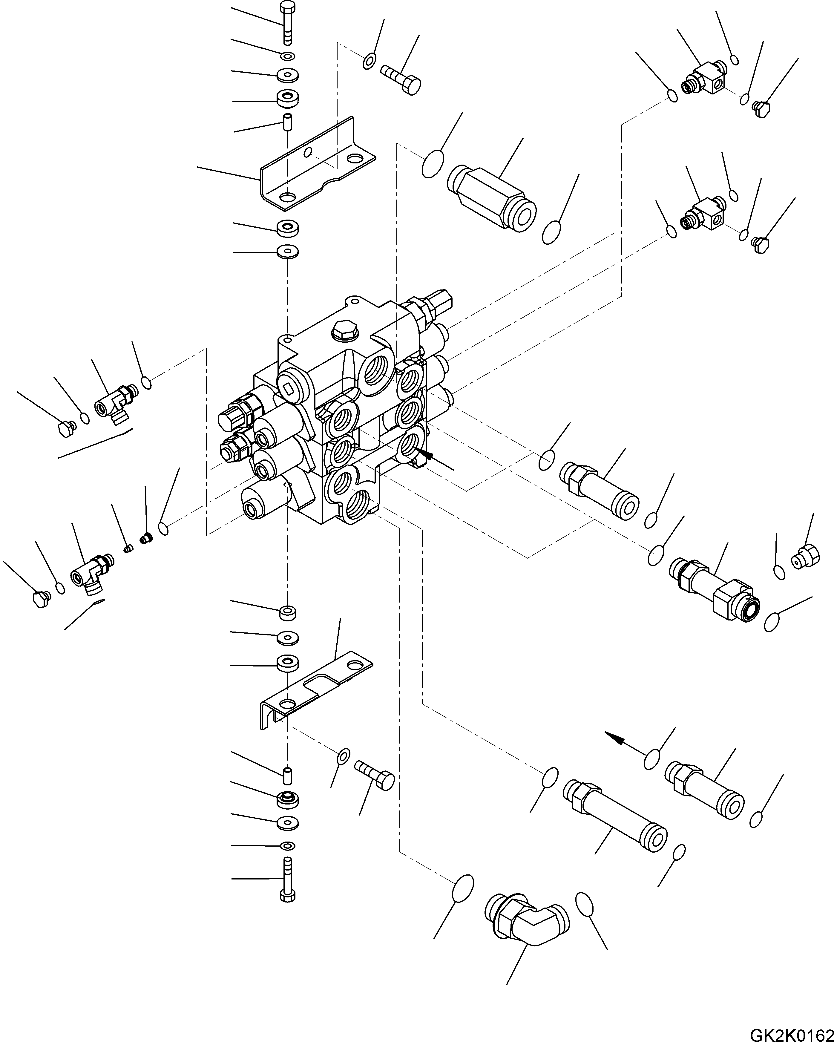 Wheel Loaders Komatsu / WA200-6 Highlift S/N H00051 - Up(WA200HL) / HYDRAULIC CONTROL VALVE (3-SPOOL VALVE) (MAIN VALVE RELATED PARTS)(H0-14 : H0120-004003)