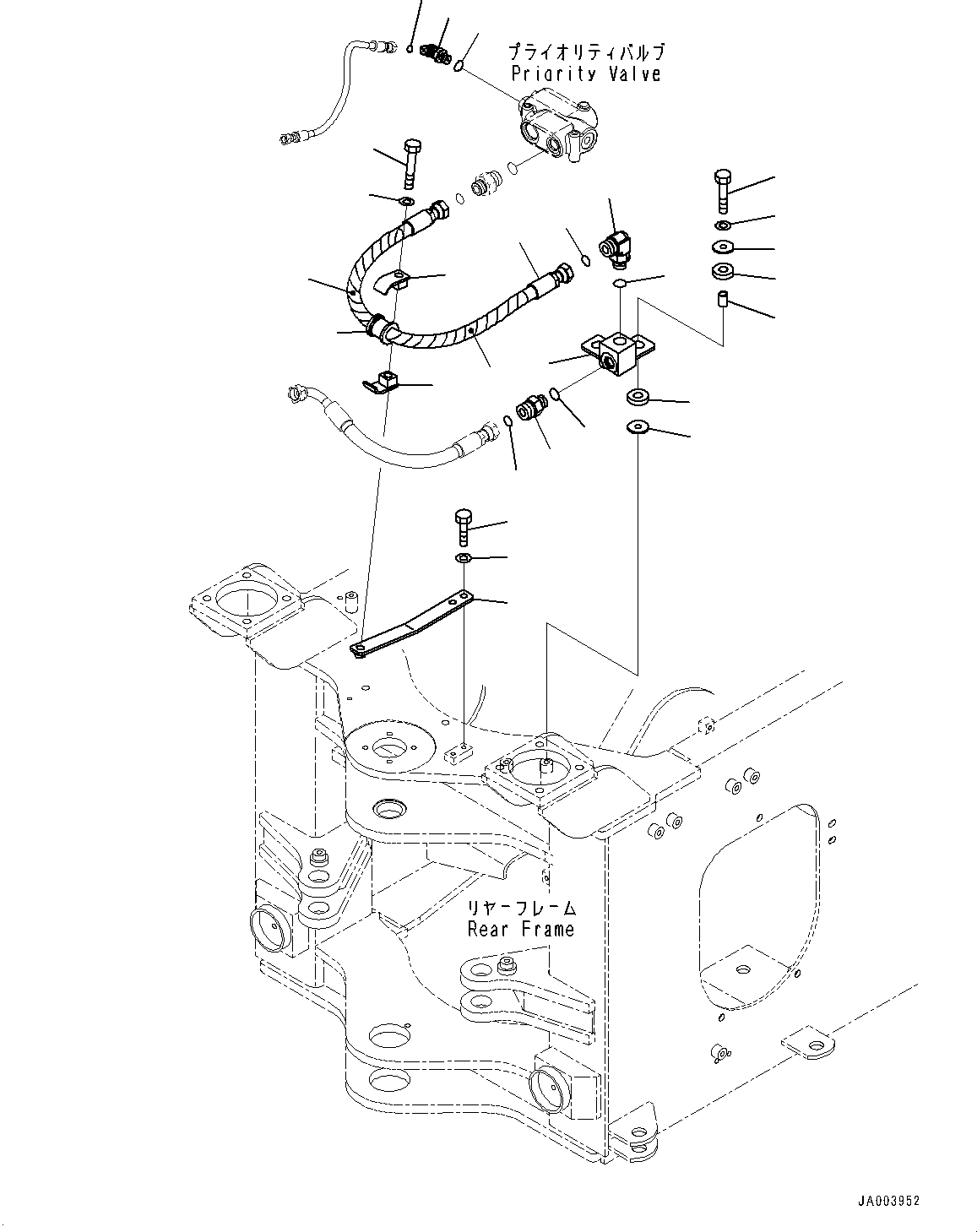 Wheel Loaders Komatsu / WA200-6 Highlift S/N H00051 - Up(WA200HL) / STEERING CONTROL VALVE (PRIORITY VALVE PIPING)(H0-16 : H0122-003002)