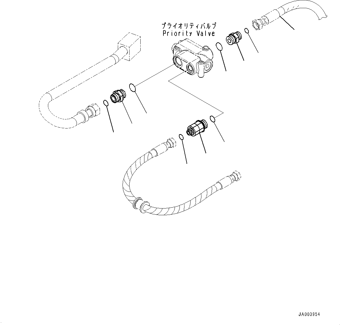 Wheel Loaders Komatsu / WA200-6 Highlift S/N H00051 - Up(WA200HL) / STEERING CONTROL VALVE (TEE AND UNION)(H0-18 : H0122-003004)