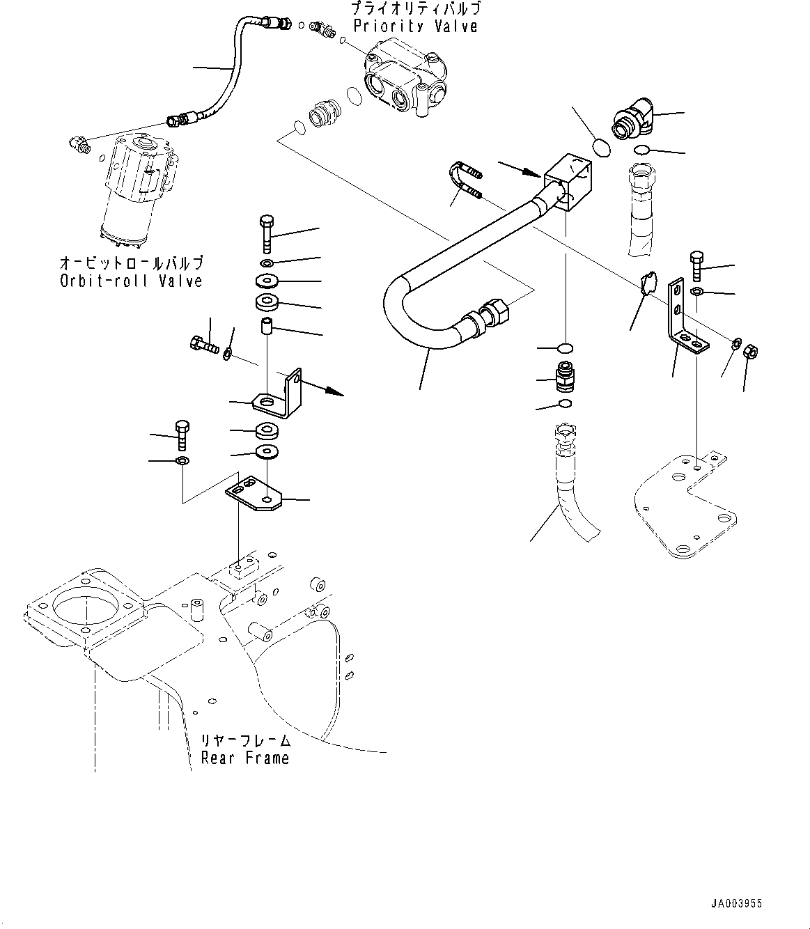 Wheel Loaders Komatsu / WA200-6 Highlift S/N H00051 - Up(WA200HL) / STEERING CONTROL VALVE (PIPING)(H0-19 : H0122-003005)