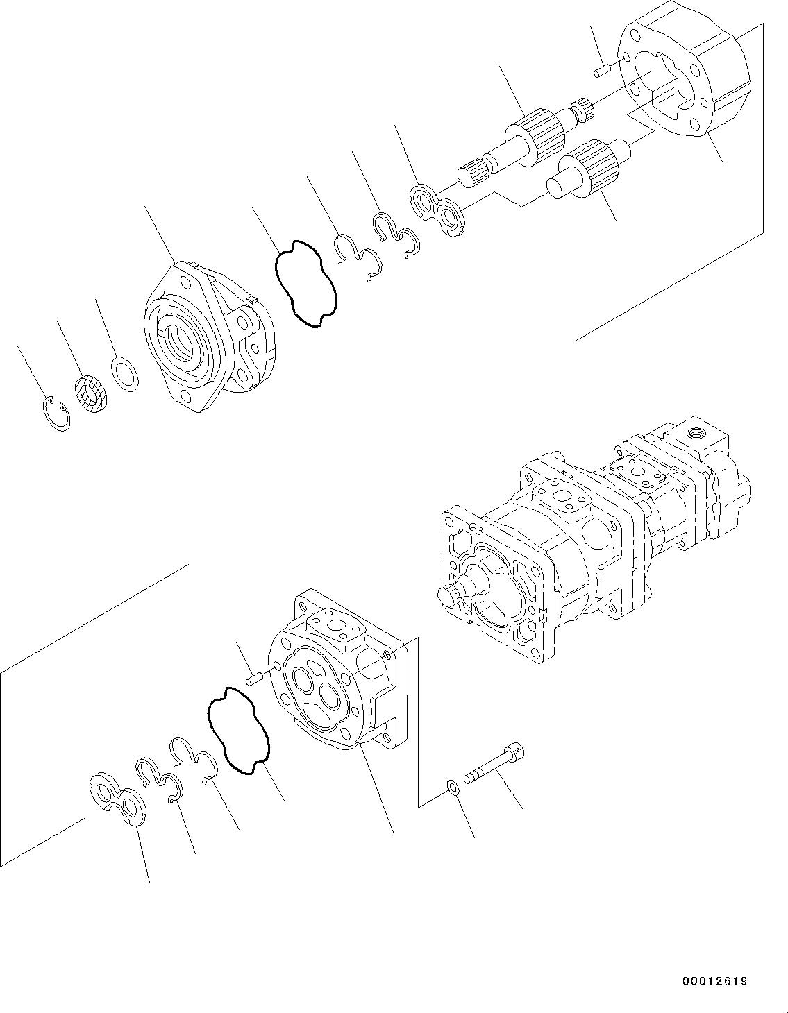Wheel Loaders Komatsu / WA200-6 Highlift S/N H00051 - Up(WA200HL) / HYDRAULIC OIL PUMP (INNER PARTS) (HYDRAULIC OIL PUMP) (1/4)(H0-20 : H0210-001001)