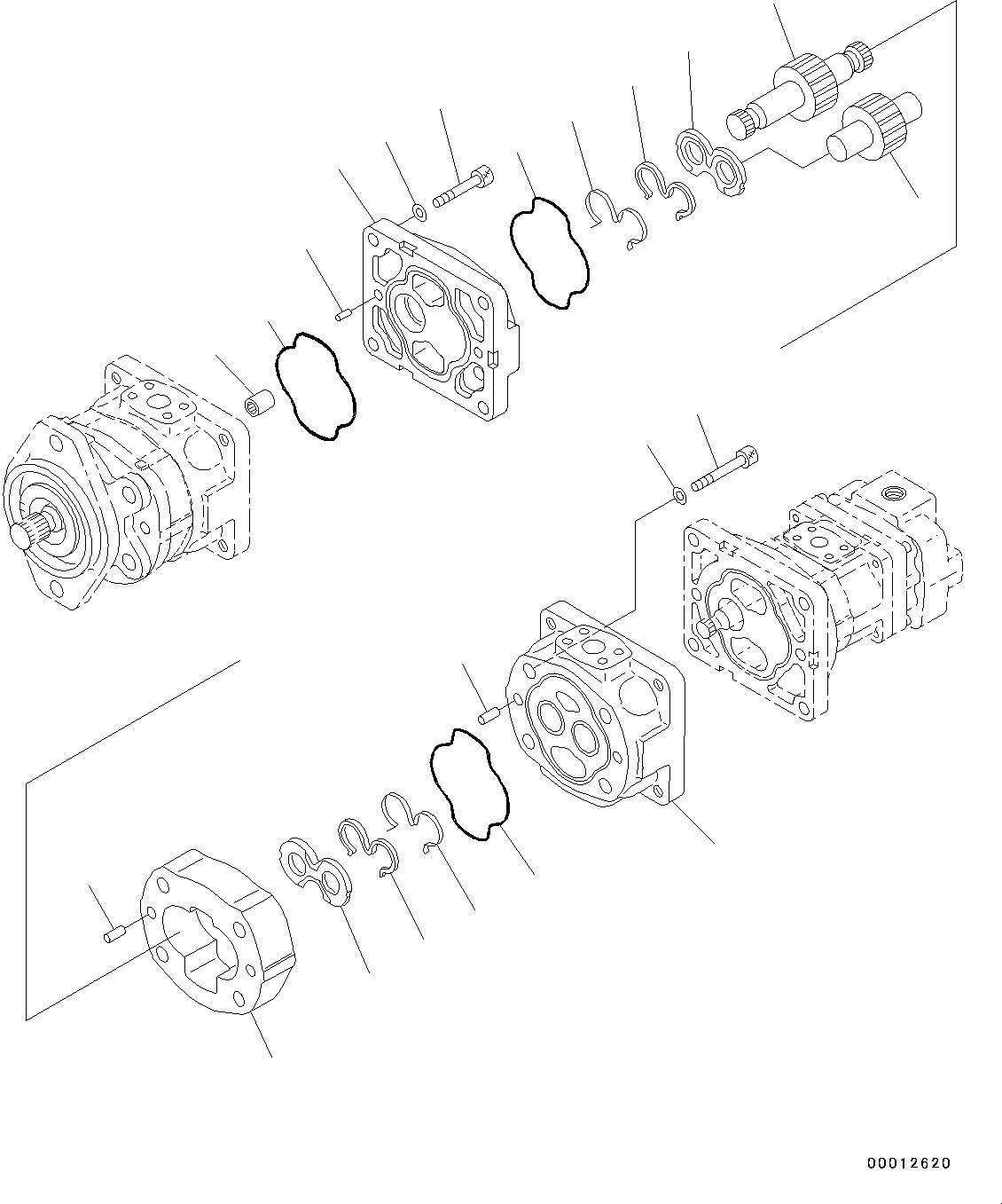 Wheel Loaders Komatsu / WA200-6 Highlift S/N H00051 - Up(WA200HL) / HYDRAULIC OIL PUMP (INNER PARTS) (HYDRAULIC OIL PUMP) (2/4)(H0-22 : H0210-001002)
