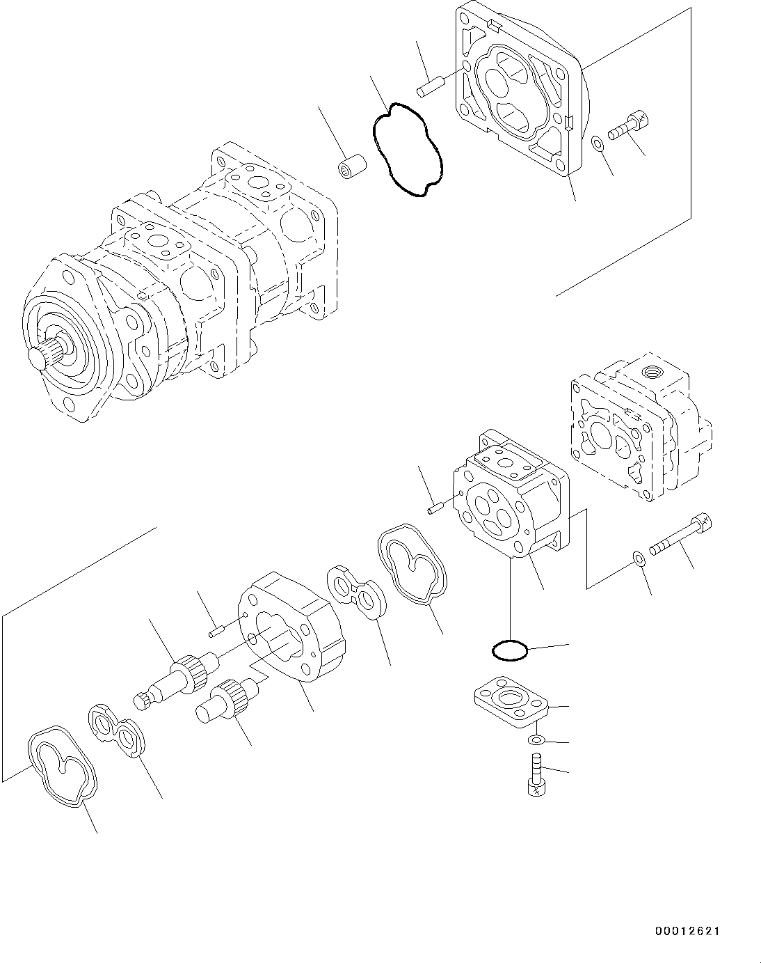 Wheel Loaders Komatsu / WA200-6 Highlift S/N H00051 - Up(WA200HL) / HYDRAULIC OIL PUMP (INNER PARTS) (HYDRAULIC OIL PUMP) (3/4)(H0-24 : H0210-001003)