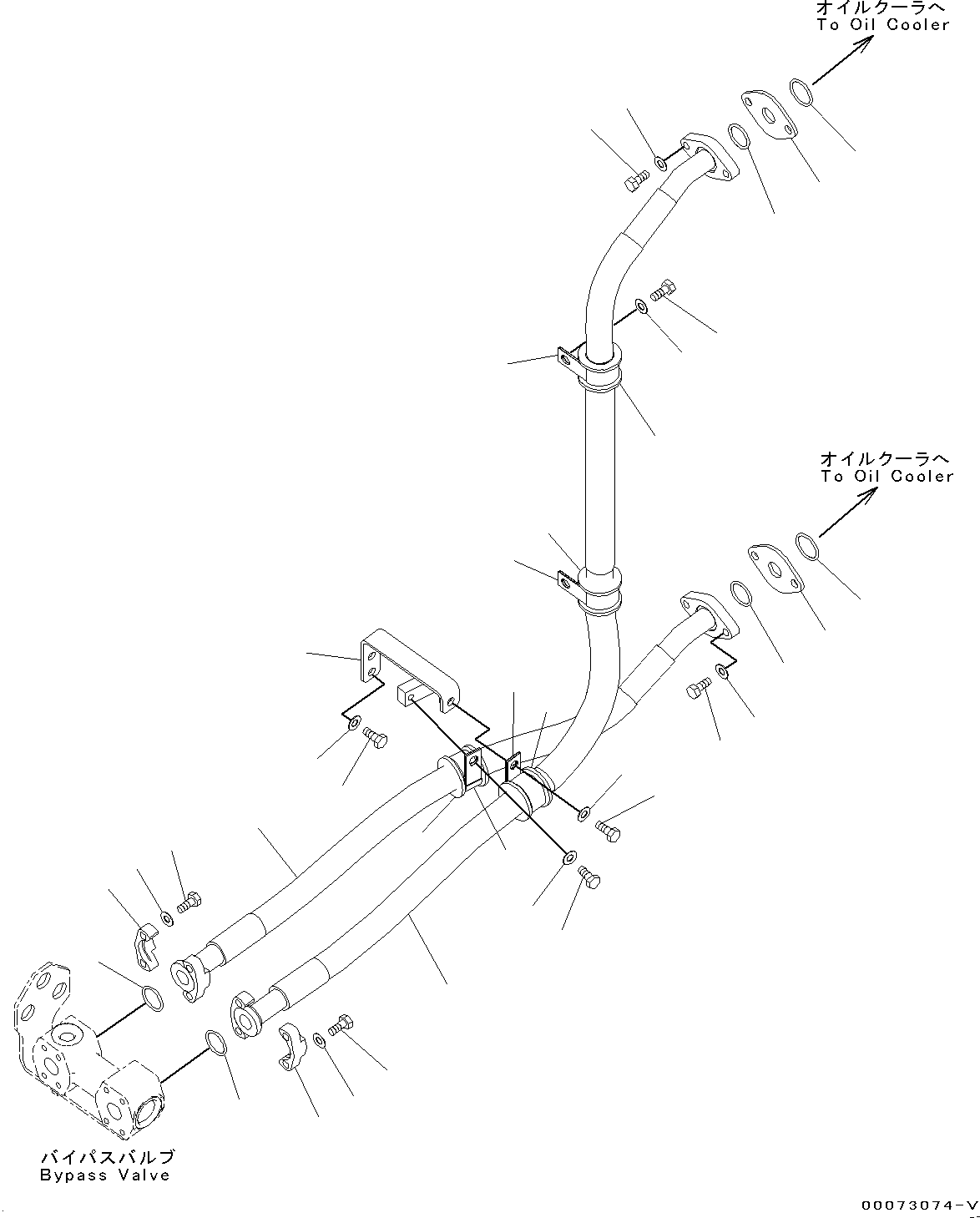 Wheel Loaders Komatsu / WA200-6 Highlift S/N H00051 - Up(WA200HL) / HYDRAULIC PIPING (3-SPOOL VALVE) (OIL COOLER)(H0-72 : H4200-033008)