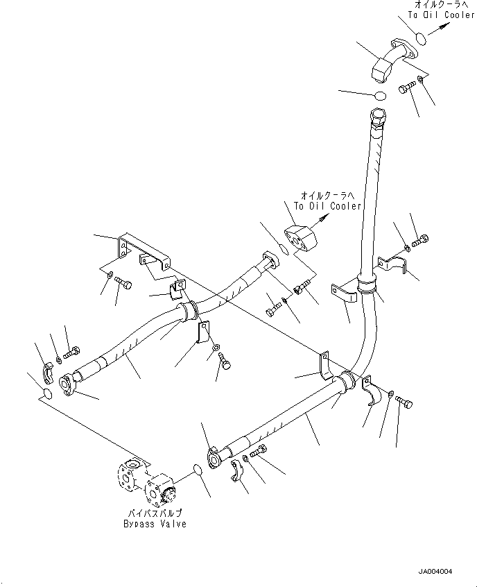 Wheel Loaders Komatsu / WA200-6 Highlift S/N H00051 - Up(WA200HL) / HYDRAULIC PIPING (2-SPOOL VALVE) (ECSS) (OIL COOLER)(H0-55 : H4200-032008A)