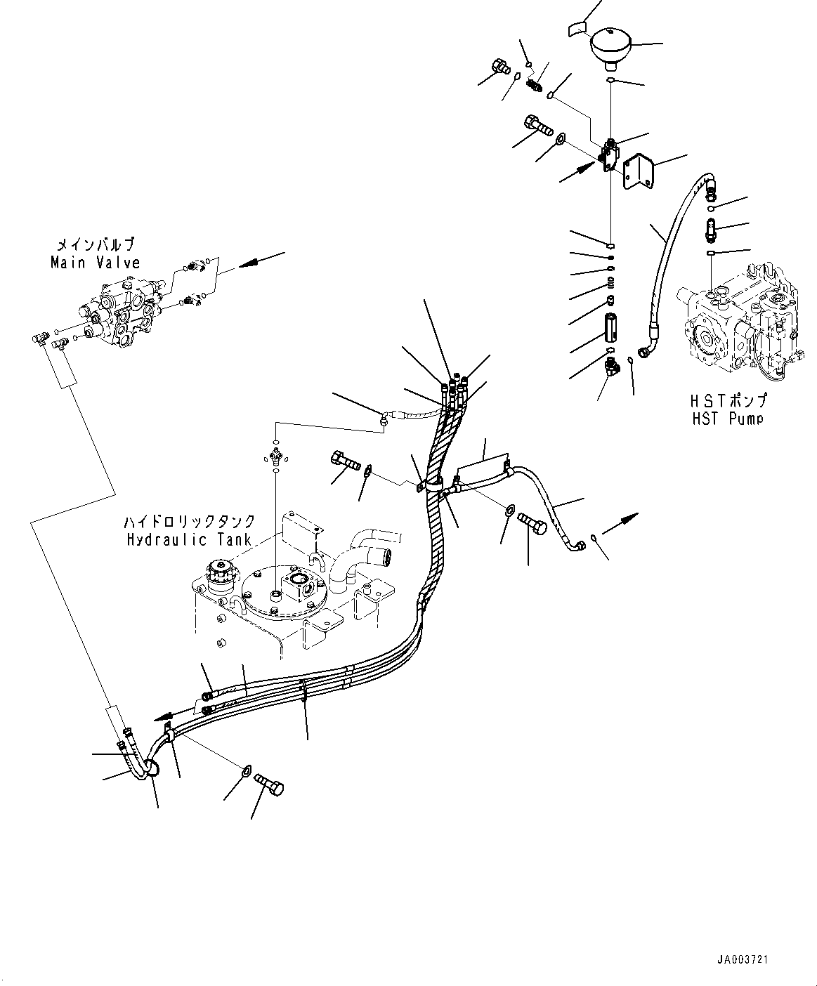 Wheel Loaders Komatsu / WA200-6 Highlift S/N H00051 - Up(WA200HL) / HYDRAULIC PIPING (2-SPOOL VALVE) (PPC PIPING) (2/2)(H0-41 : H4200-029009)