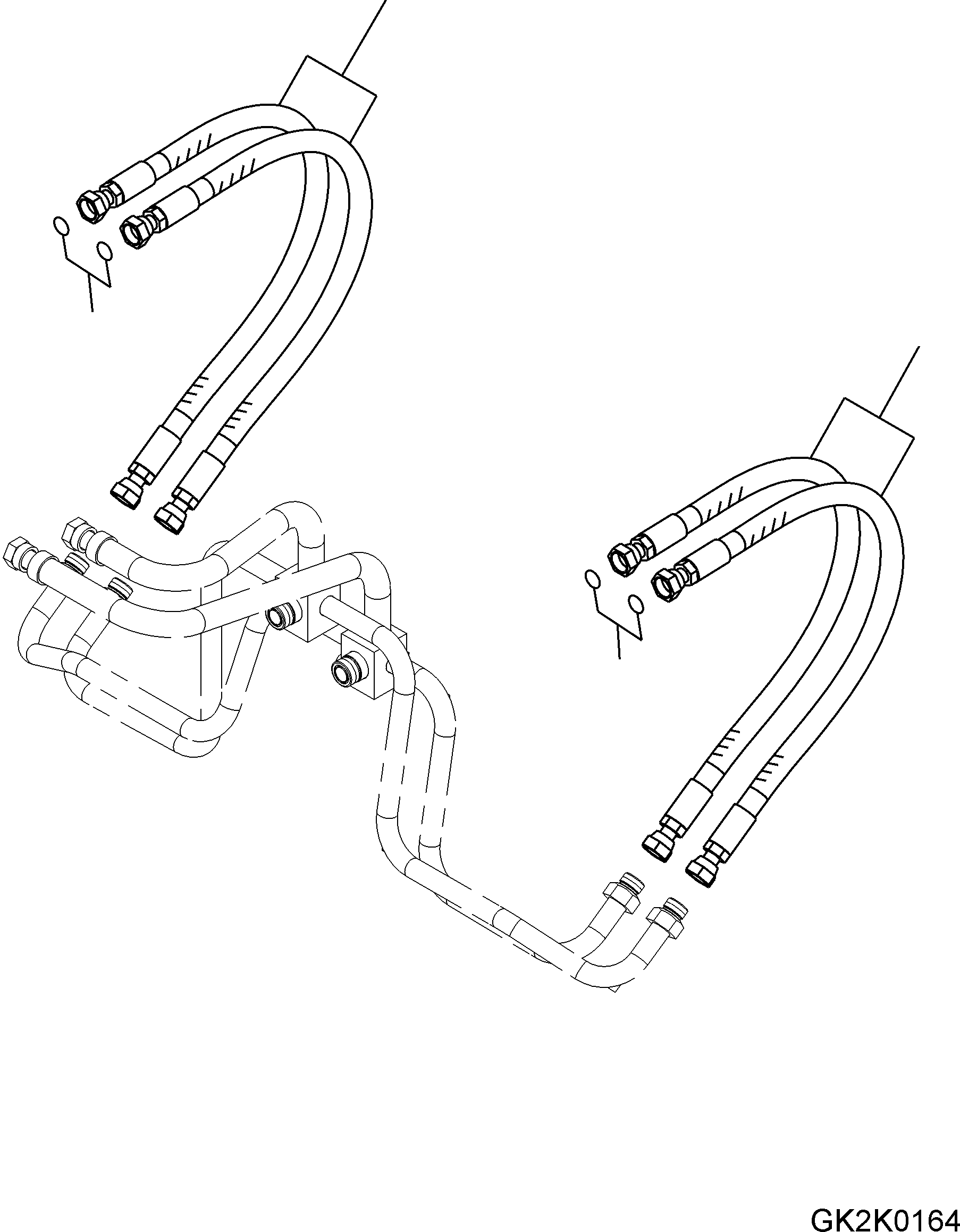 Wheel Loaders Komatsu / WA200-6 Highlift S/N H00051 - Up(WA200HL) / HYDRAULIC PIPING (3-SPOOL VALVE) (LIFT CYLINDER PIPING) (2/2)(H0-75 : H4200-033010)