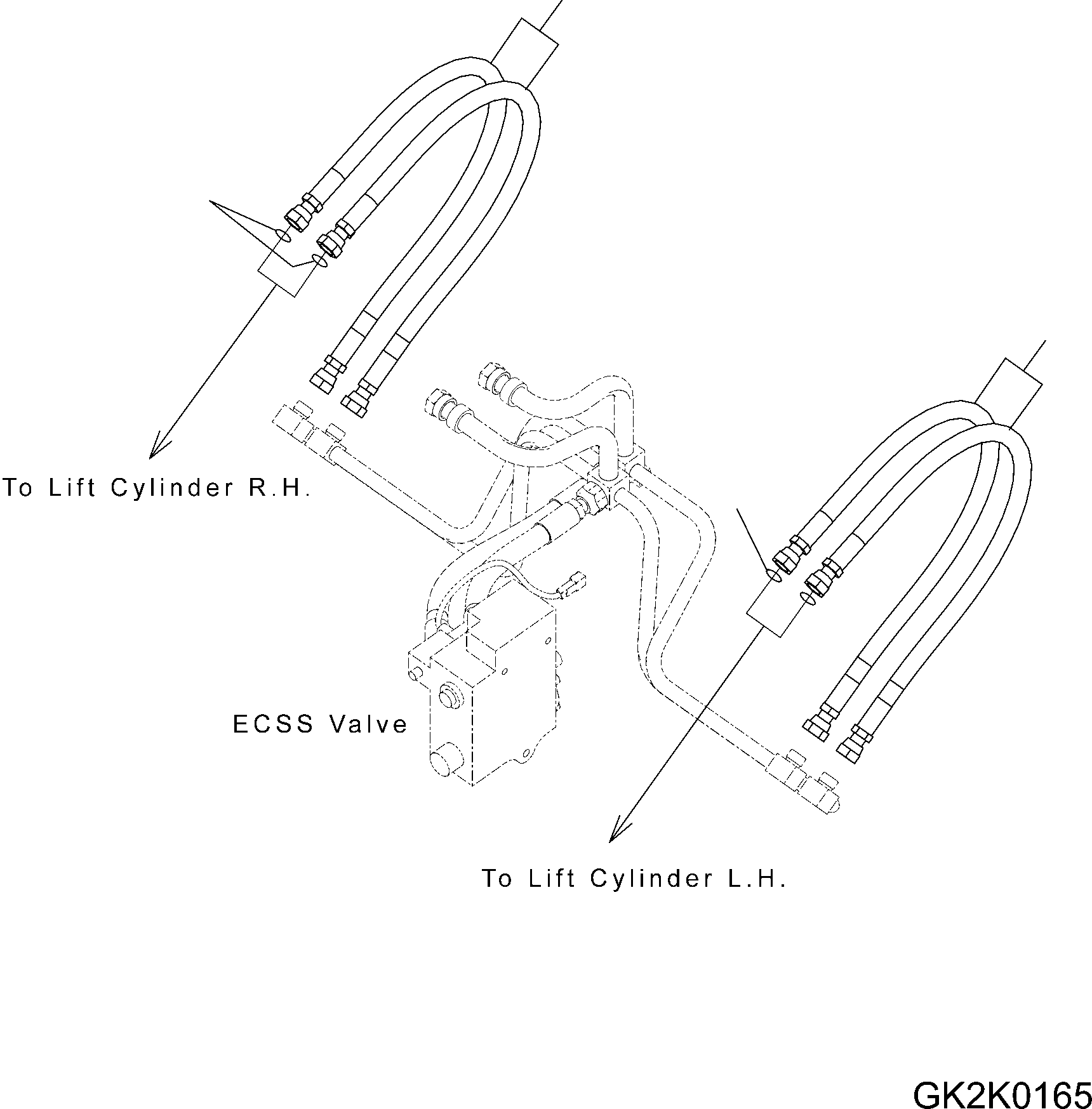 Wheel Loaders Komatsu / WA200-6 Highlift S/N H00051 - Up(WA200HL) / HYDRAULIC PIPING (2-SPOOL VALVE) (ECSS) (LIFT CYLINDER PIPING) (2/2)(H0-57 : H4200-032010)