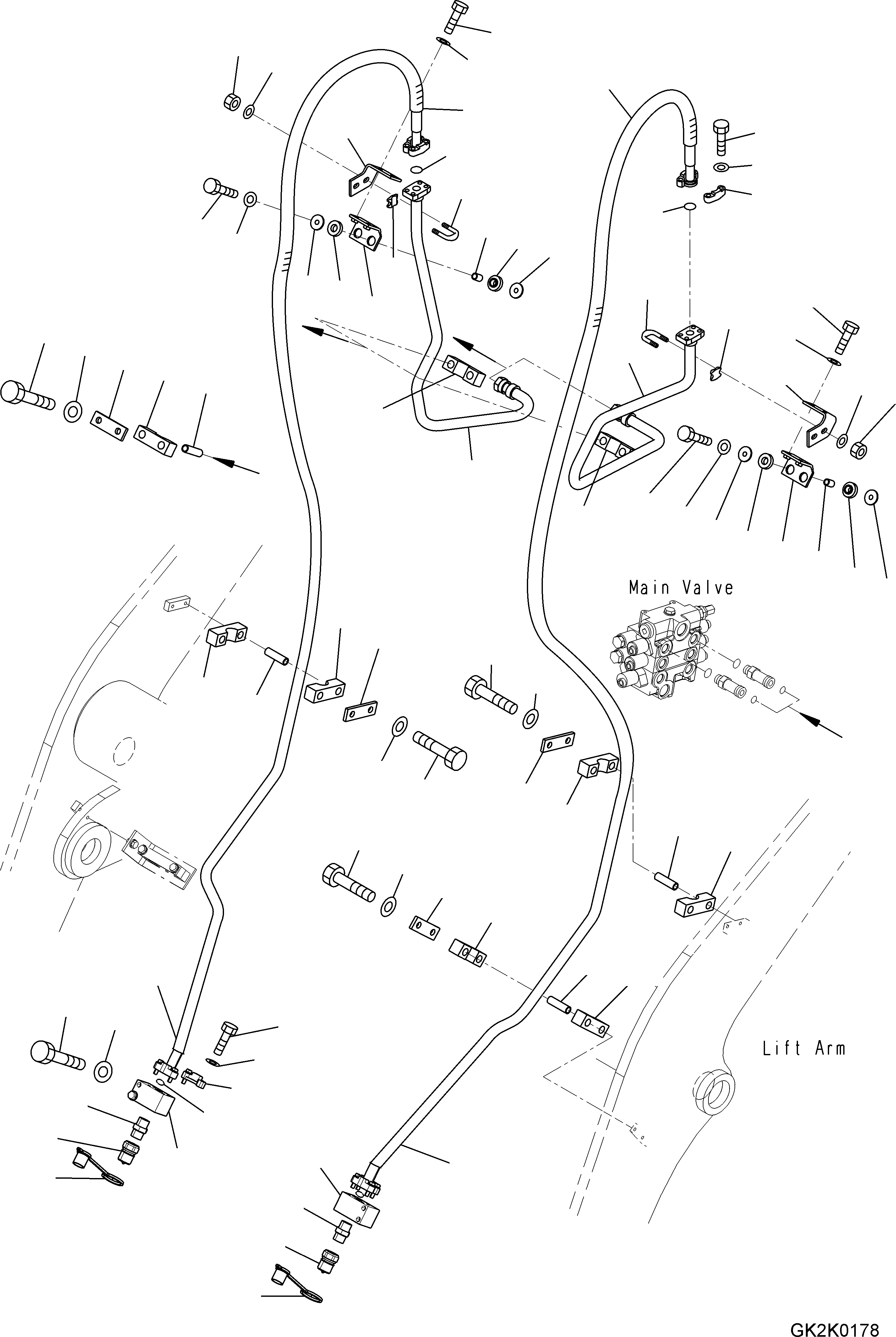 Wheel Loaders Komatsu / WA200-6 Highlift S/N H00051 - Up(WA200HL) / HYDRAULIC PIPING (3-SPOOL VALVE) (ECSS) (QUICK COUPLER PIPING MOUNTING) (1/2)(H0-98 : H4200-034016)