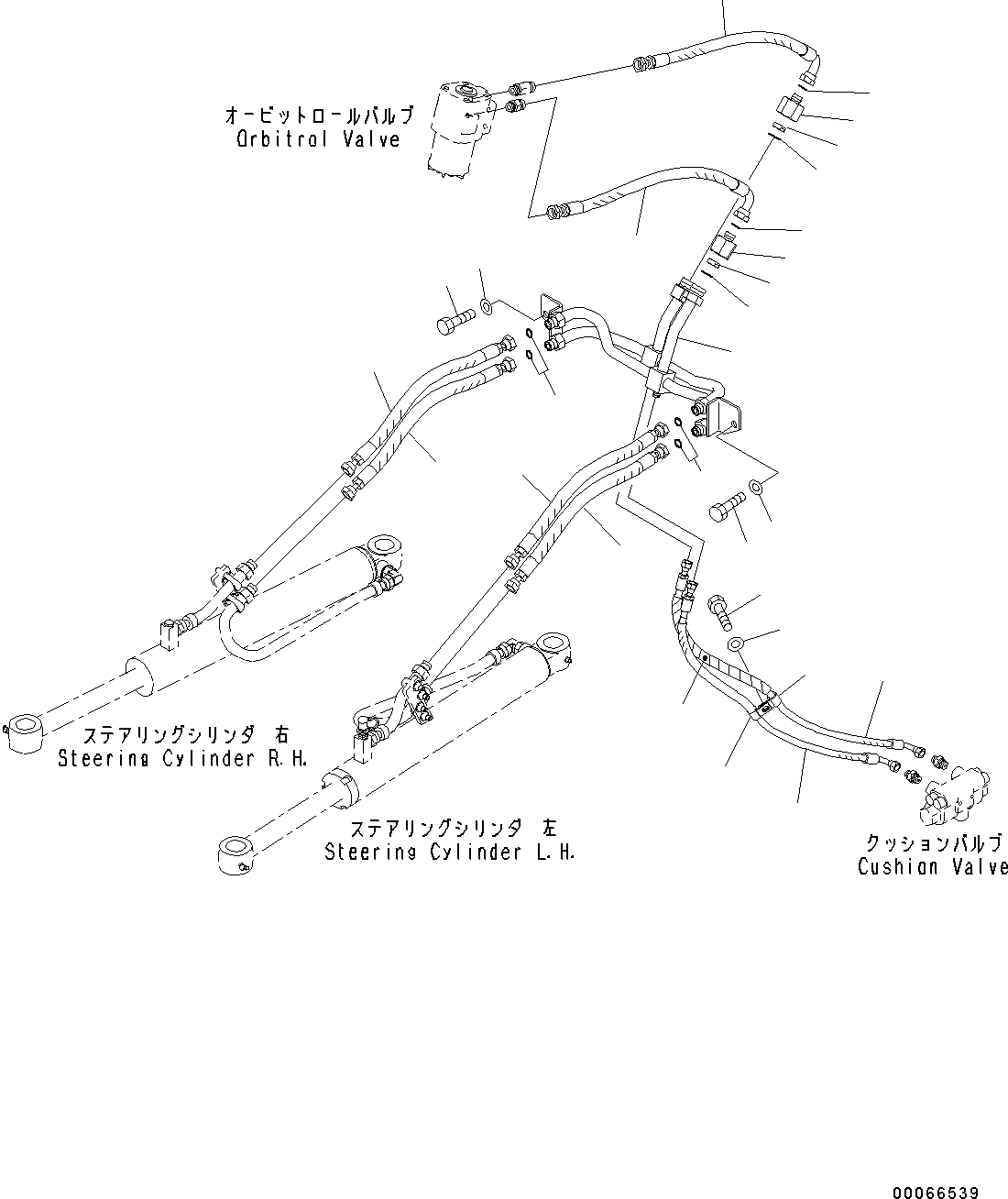 Wheel Loaders Komatsu / WA200-6 Highlift S/N H00051 - Up(WA200HL) / STEERING HYDRAULIC PIPING (PIPING)(H0-101 : H4410-001001)
