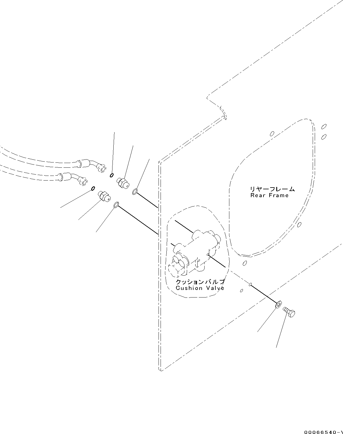 Wheel Loaders Komatsu / WA200-6 Highlift S/N H00051 - Up(WA200HL) / STEERING HYDRAULIC PIPING (CUSHION VALVE MOUNTING)(H0-103 : H4410-001003)