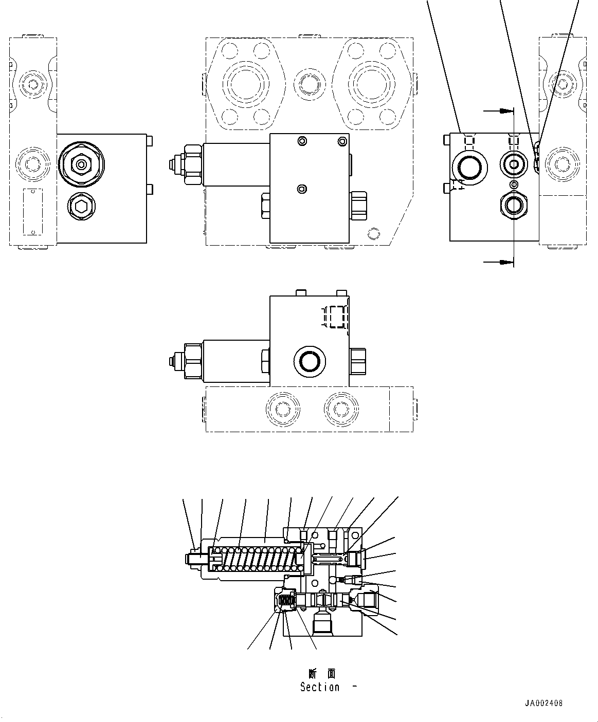 Wheel Loaders Komatsu / WA200-6 Highlift S/N H00051 - Up(WA200HL) / EMERGENCY STEERING PIPING (INNER PARTS) (STEERING VALVE) (4/5)(H0-108 : H4420-002005)