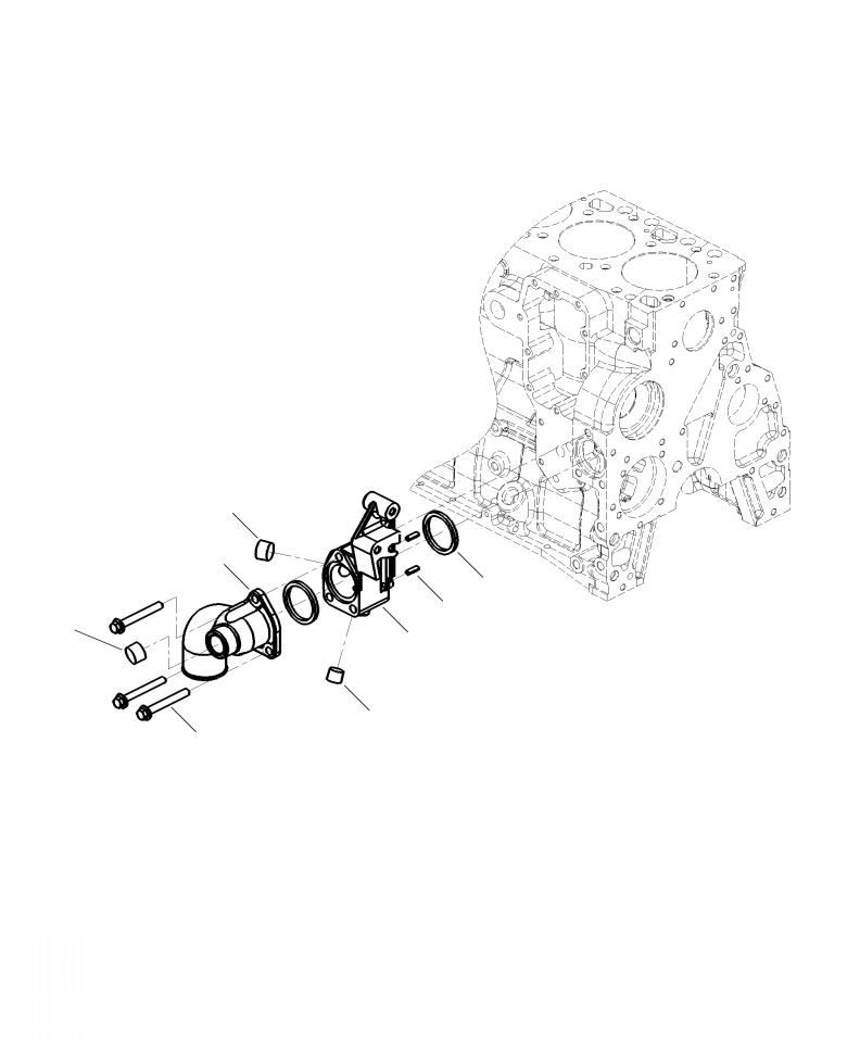 Wheel Loaders Komatsu / WA250-6 S/N A76001-UP(WA250-0E) / A5106-A2A0 COOLANT INLET CONNECTION(A-087 : A5106-A2A0)