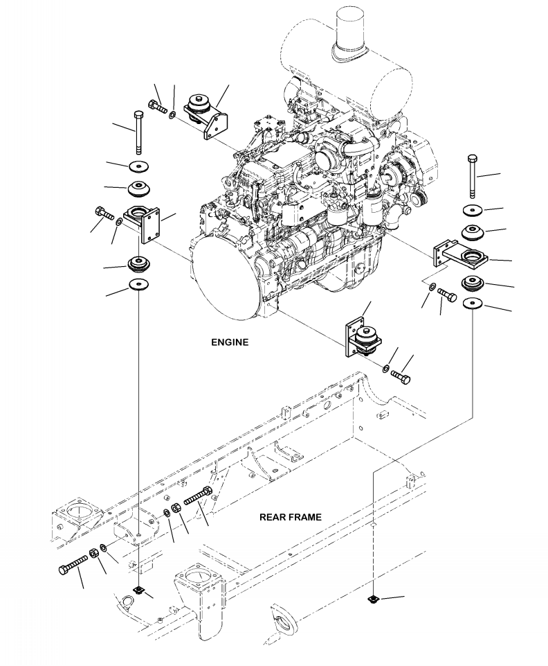 Wheel Loaders Komatsu / WA250-6 S/N A76001-UP(WA250-0E) / B0100-01A0 ENGINE MOUNT(B-003 : B0100-01A0)