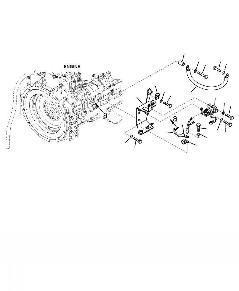 Wheel Loaders Komatsu / WA250-6 S/N A76001-UP(WA250-0E) / B0110-02A0 ENGINE HARNESS (2/2) STARTER HARNESS(B-009 : B0110-02A0)