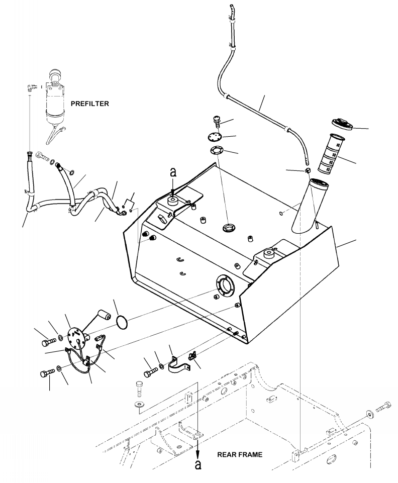 Wheel Loaders Komatsu / WA250-6 S/N A76001-UP(WA250-0E) / D0100-01A0 FUEL TANK(D-001 : D0100-01A0)