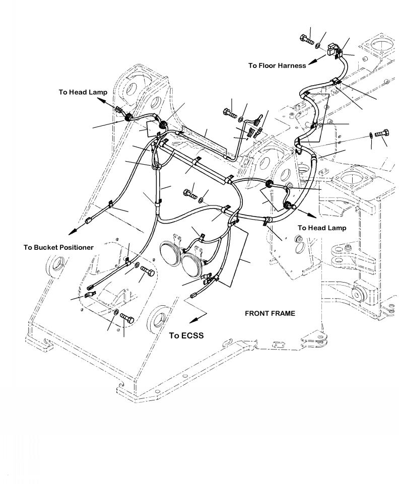 Wheel Loaders Komatsu / WA250-6 S/N A76001-UP(WA250-0E) / E0200-01A1 FRONT HARNESS WITHOUT BOOM KICK-OUT(E-011 : E0200-01A1)