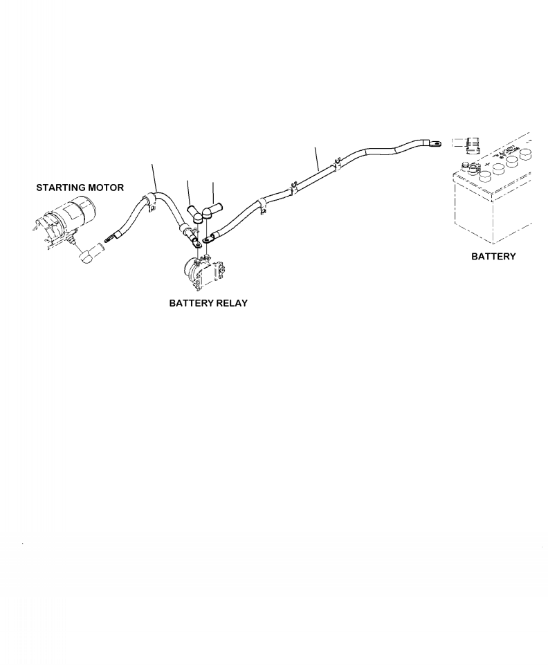 Wheel Loaders Komatsu / WA250-6 S/N A76001-UP(WA250-0E) / E0202-06A0 REAR HARNESS BATTERY RELAY CABLE(E-025 : E0202-06A0)
