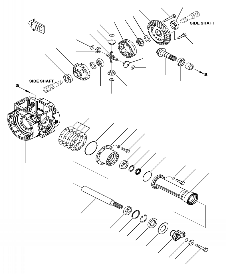 Wheel Loaders Komatsu / WA250-6 S/N A76001-UP(WA250-0E) / F4400-53A0 FRONT AXLE DIFFERENTIAL(F-101 : F4400-53A0)