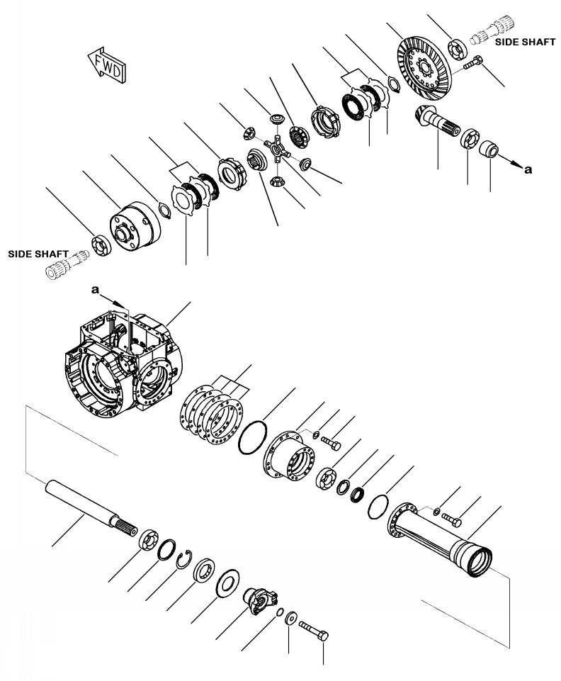 Wheel Loaders Komatsu / WA250-6 S/N A76001-UP(WA250-0E) / F4400-53A1 FRONT AXLE LIMITED SLIP DIFFERENTIAL (LSD)(F-105 : F4400-53A1)