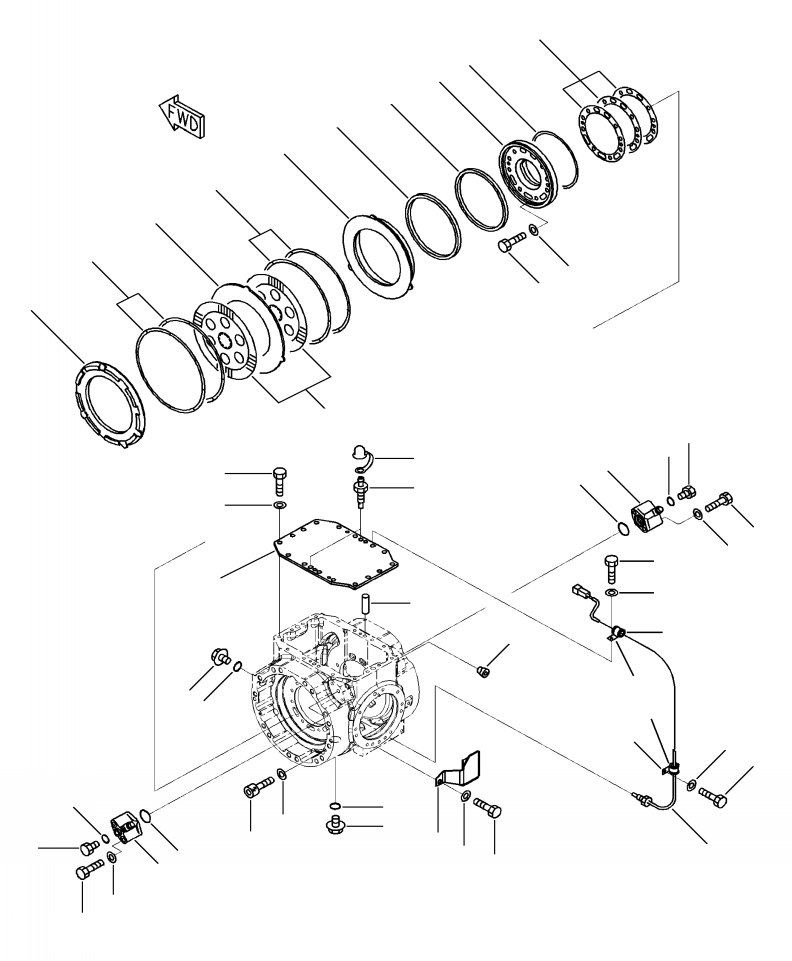 Wheel Loaders Komatsu / WA250-6 S/N A76001-UP(WA250-0E) / F4400-54A0 FRONT AXLE COVER AND BRAKE(F-109 : F4400-54A0)