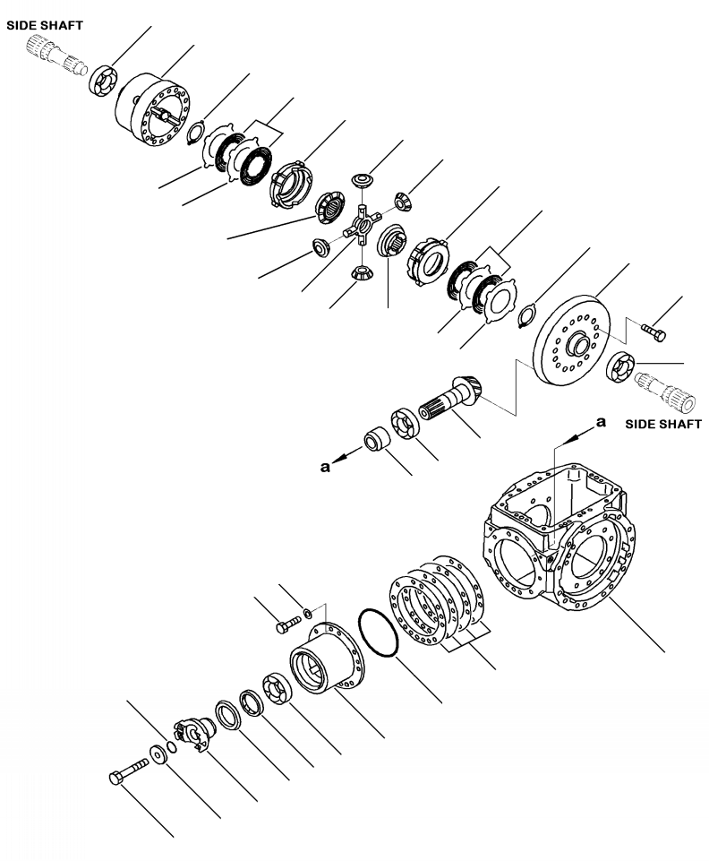 Wheel Loaders Komatsu / WA250-6 S/N A76001-UP(WA250-0E) / F4500-53A1 REAR AXLE LIMITED SLIP DIFFERENTIAL (LSD)(F-125 : F4500-53A1)