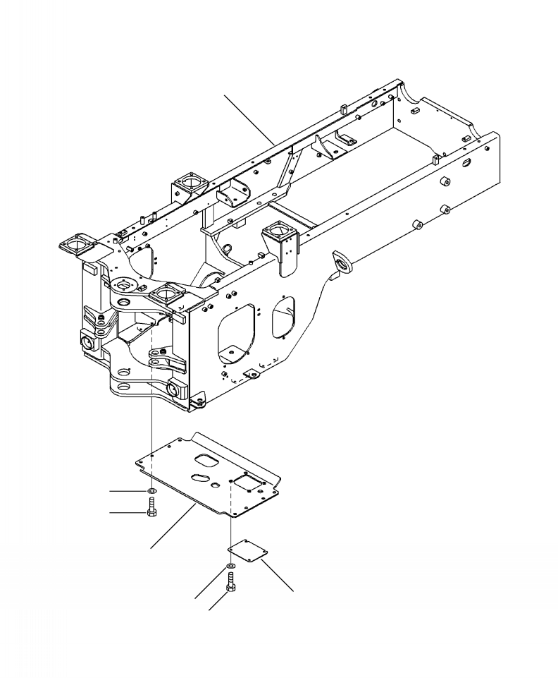 Wheel Loaders Komatsu / WA250-6 S/N A76001-UP(WA250-0E) / J4120-01A3 REAR FRAME LIGHT DUTY UNDERGUARD(J-009 : J4120-01A3)