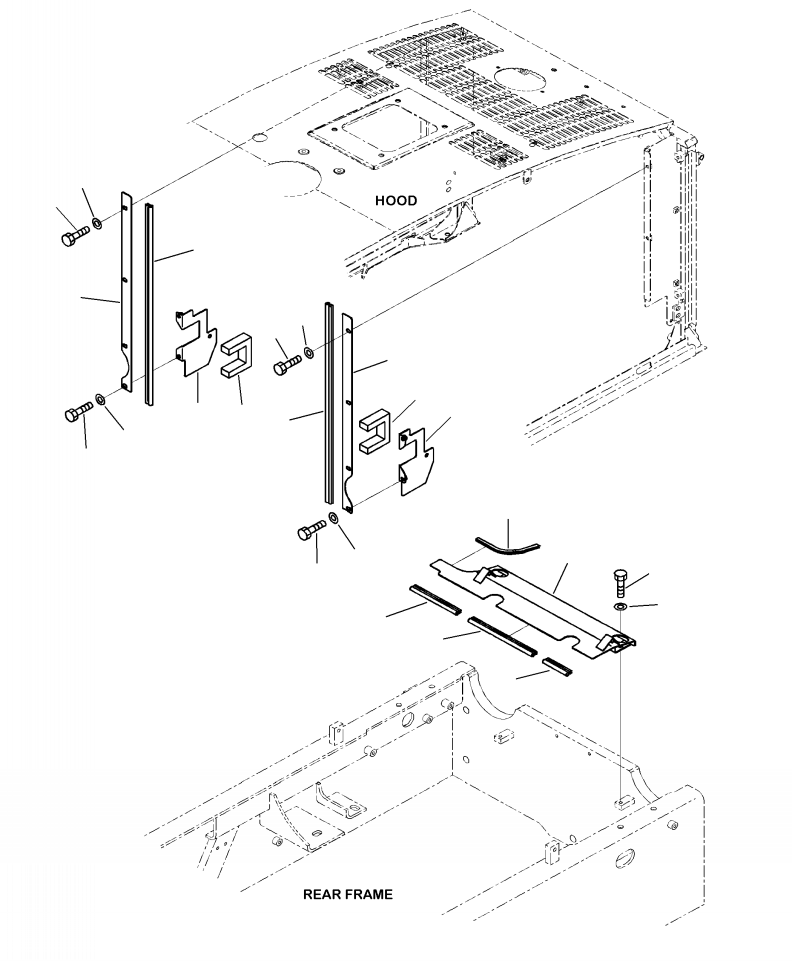 Wheel Loaders Komatsu / WA250-6 S/N A76001-UP(WA250-0E) / M4100-13A0 HOOD BAFFLE(M-029 : M4100-13A0)
