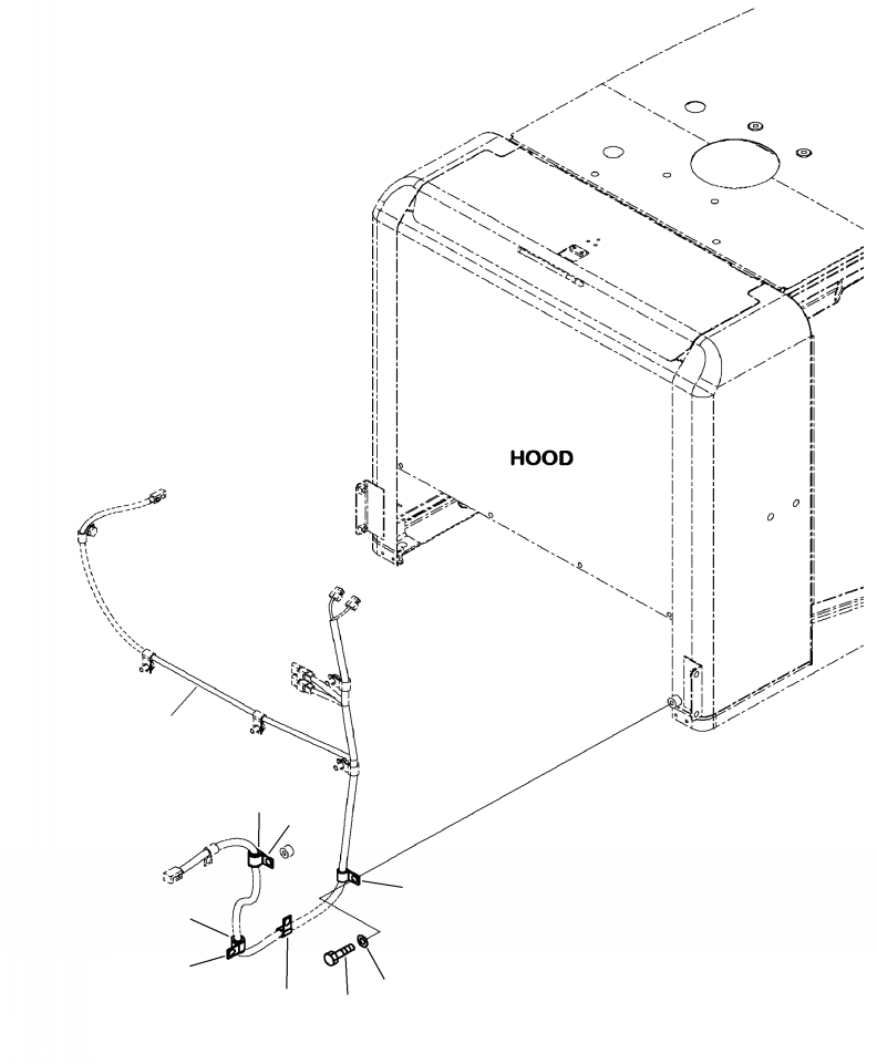 Wheel Loaders Komatsu / WA250-6 S/N A76001-UP(WA250-0E) / M4100-15A0 HOOD HARNESS CLAMP(M-033 : M4100-15A0)