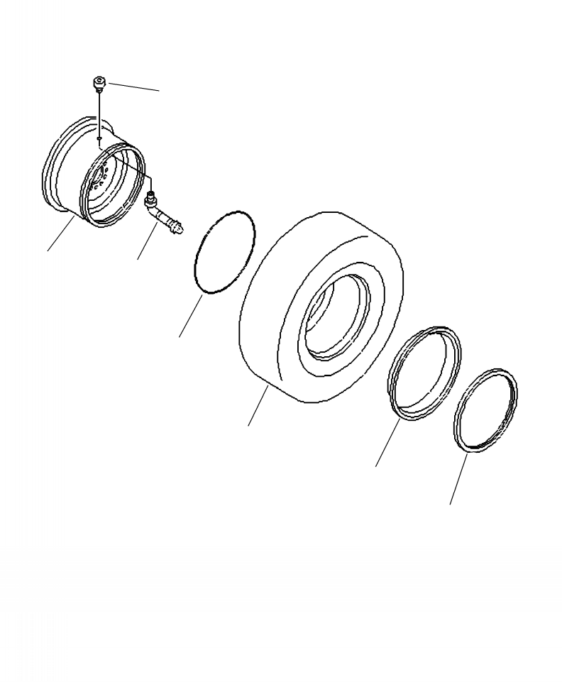 Wheel Loaders Komatsu / WA250-6 S/N A76001-UP(WA250-0E) / S0110-01A0 RIM 20.5 X 25 TUBELESS TIRE(S-001 : S0110-01A0)