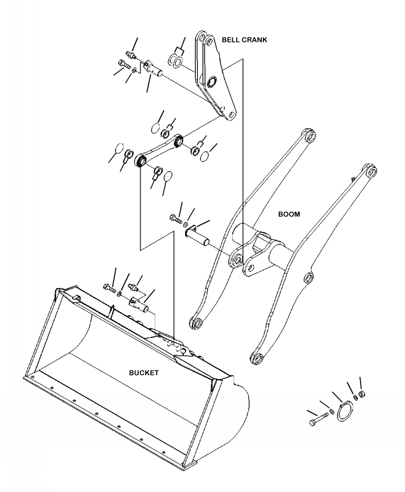 Wheel Loaders Komatsu / WA250-6 S/N A76001-UP(WA250-0E) / T4110-02A0 BOOM AND BELL CRANK MOUNTING(T-005 : T4110-02A0)