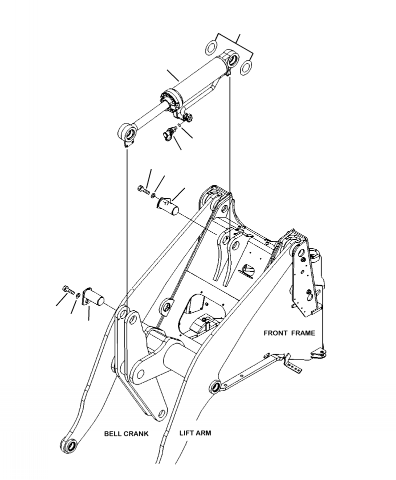 Wheel Loaders Komatsu / WA250-6 S/N A76001-UP(WA250-0E) / T4150-01A0 BUCKET CYLINDER MOUNTING(T-023 : T4150-01A0)