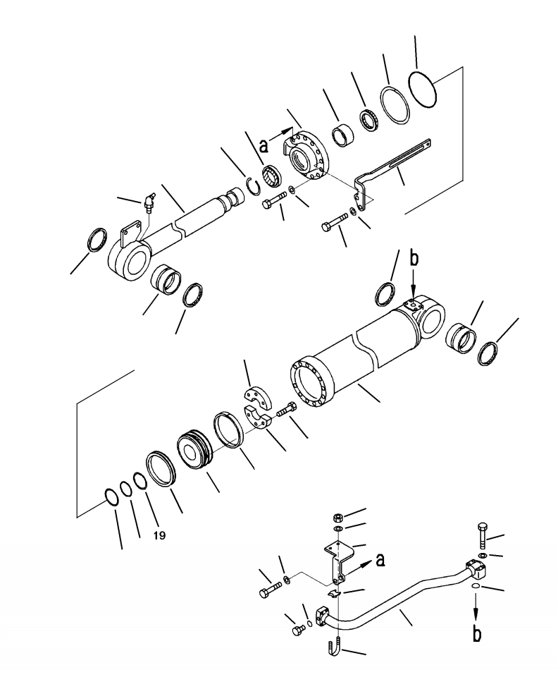 Wheel Loaders Komatsu / WA250-6 S/N A76001-UP(WA250-0E) / T4150-02A0 BUCKET CYLINDER(T-025 : T4150-02A0)