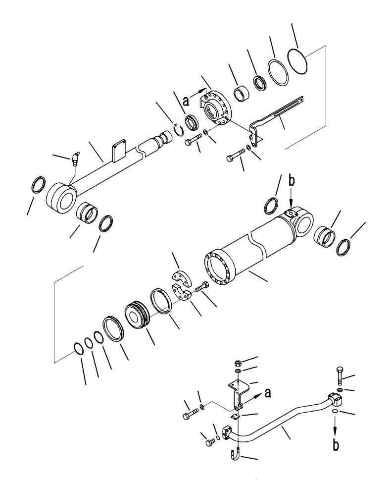Wheel Loaders Komatsu / WA250-6 S/N A76001-UP(WA250-0E) / T4150-02A1 BUCKET CYLINDER HIGH LIFT(T-029 : T4150-02A1)
