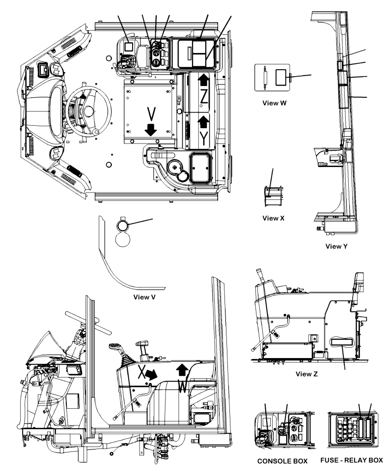 Wheel Loaders Komatsu / WA250-6 S/N A76001-UP(WA250-0E) / U0100-02A0 FLOOR DECALS ENGLISH(U-007 : U0100-02A0)