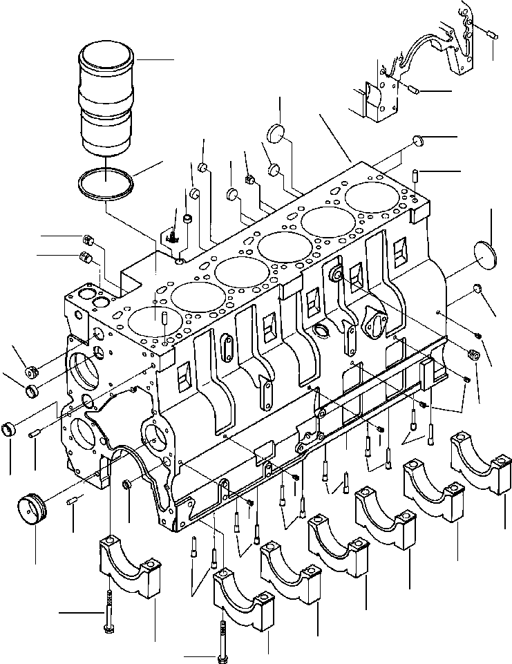 Wheel Loaders Komatsu / WA320-3L S/N A30001-UP(WA3203) / FIG. A2103-A3A2 CYLINDER BLOCK - SQUARED MAIN BEARING CAP(A-024 : A2103-A3A2)