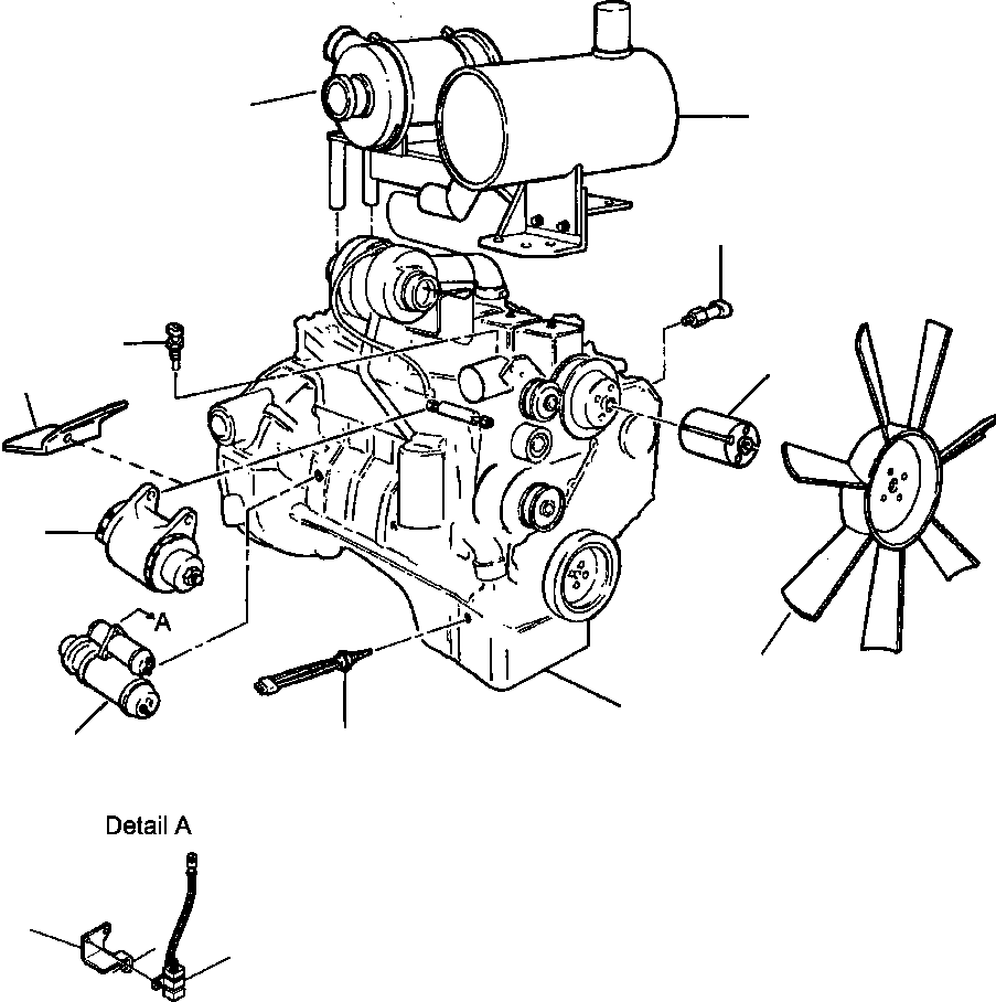 Wheel Loaders Komatsu / WA320-3L S/N A30001-UP(WA3203) / FIG. B0000-00A0 ENGINE AND ACCESSORIES(B-002 : B0000-00A0)